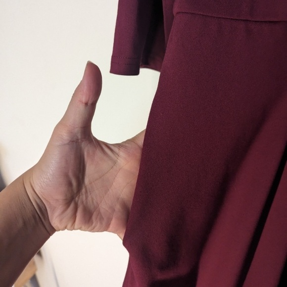 Modcloth Warranted Wanderlust Burgundy Dress Size 1XL - Picture 6 of 7